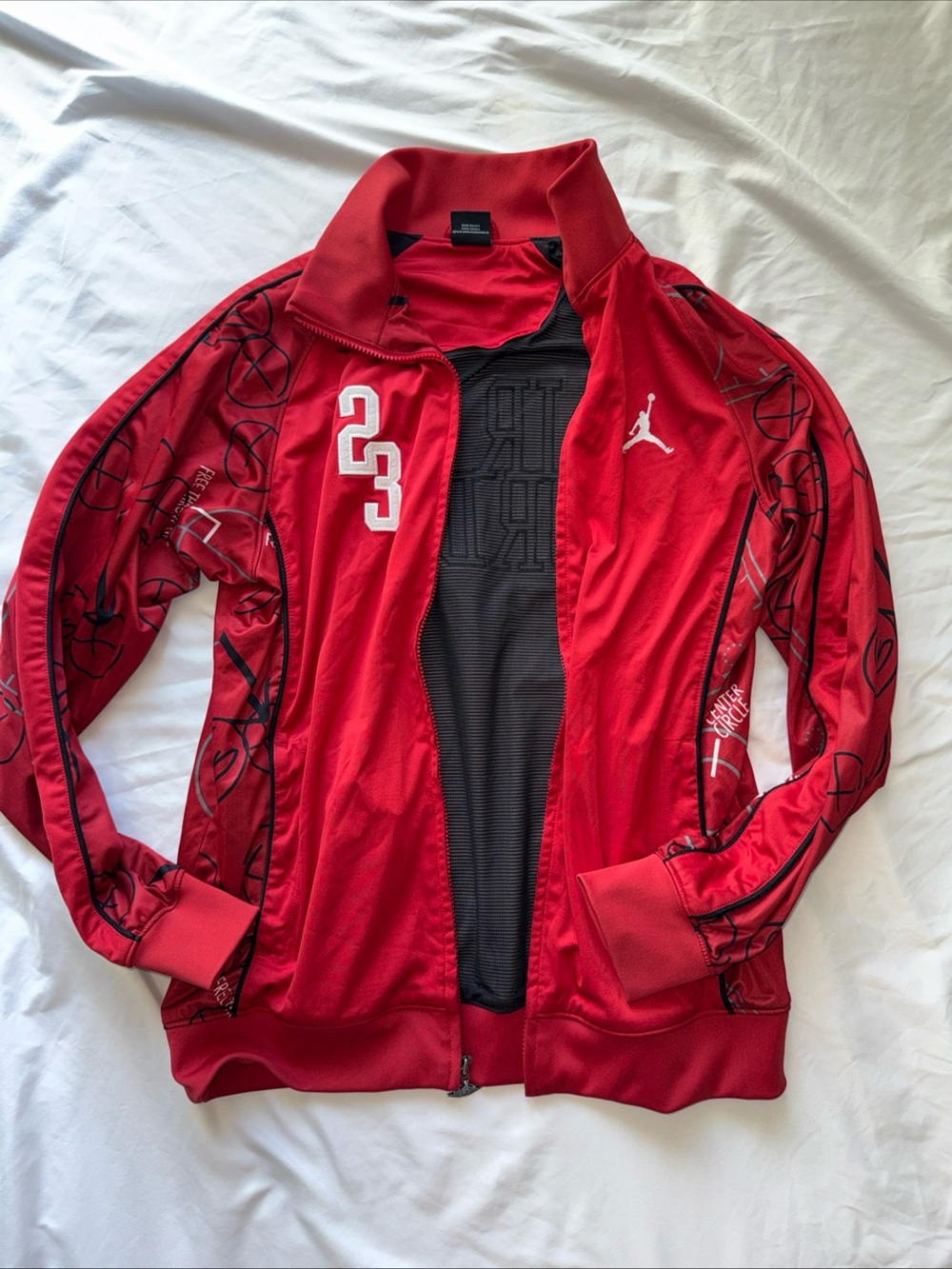 Jordan Red Men's Bomber Jacket with 23 & Jumpman Logos
